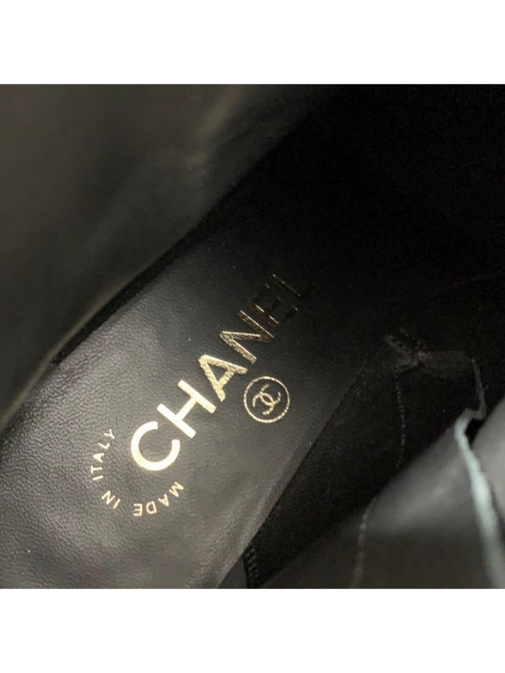 Chanel CC Logo Ribbon Leather Fabric Pearl Short Boots - Picture 8 of 11